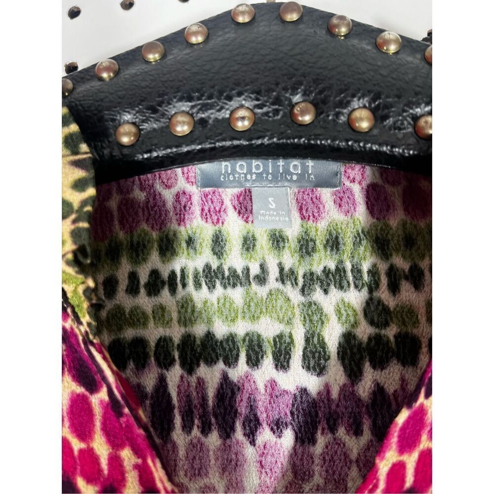 Habitat Button Down Multi Color Ported Blouse Siz… - image 5